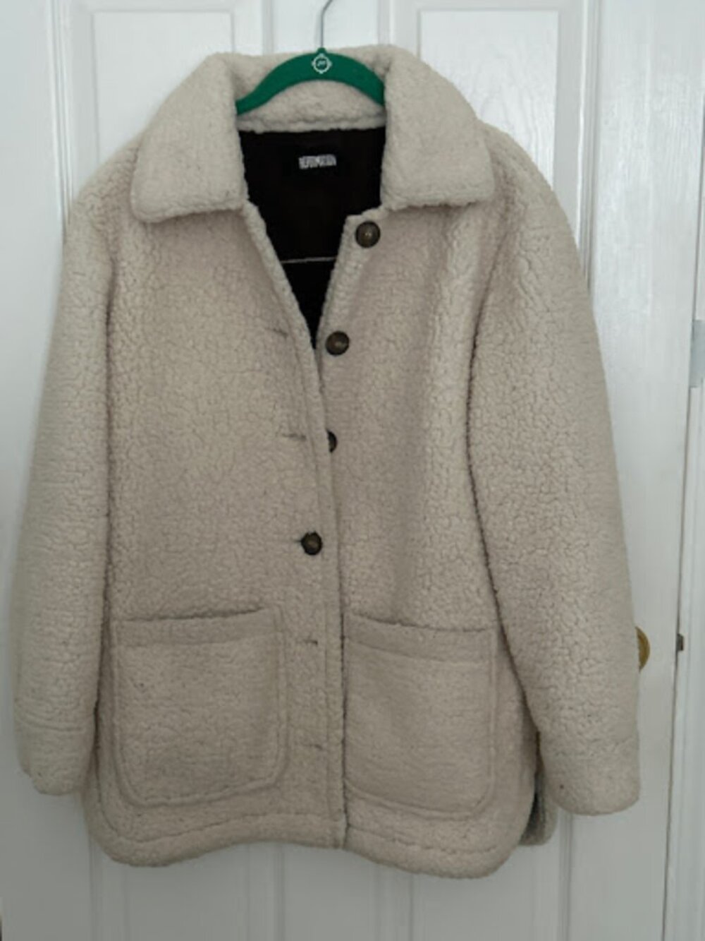 Reformation Cream Teddy Sherpa Fleece Button-Down Jacket Coat Medium